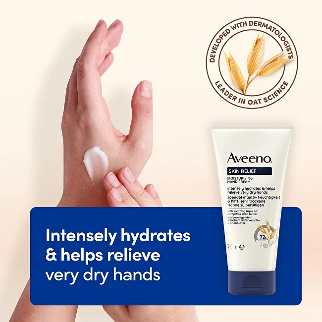 Aveeno Skin Relief Unscented Moisturizing Hand Kreminis (Moisturising Hand Kreminis) 75 ml