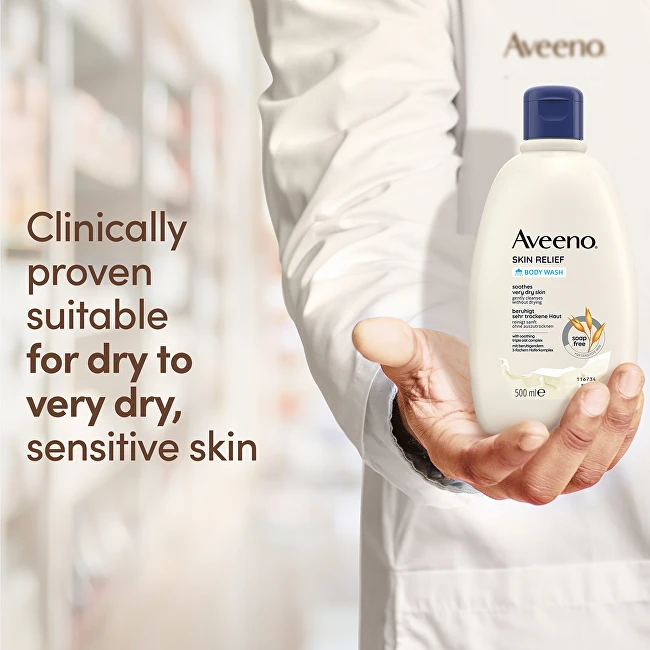 Aveeno Skin Relief Unscented Moisturizing Dušo želė (Kūno prausiklis) 500 ml