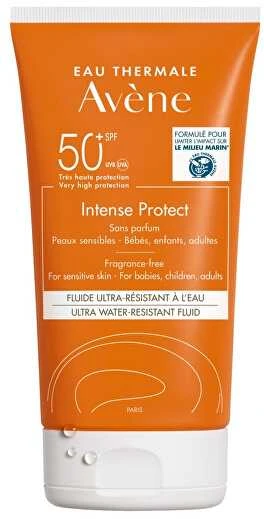 Avéne Eau Thermale Intense Protect Ultra Vanduo-Resistant Fluid SPF 50+ apsauginis fluidas nuo saulės, 150 ml