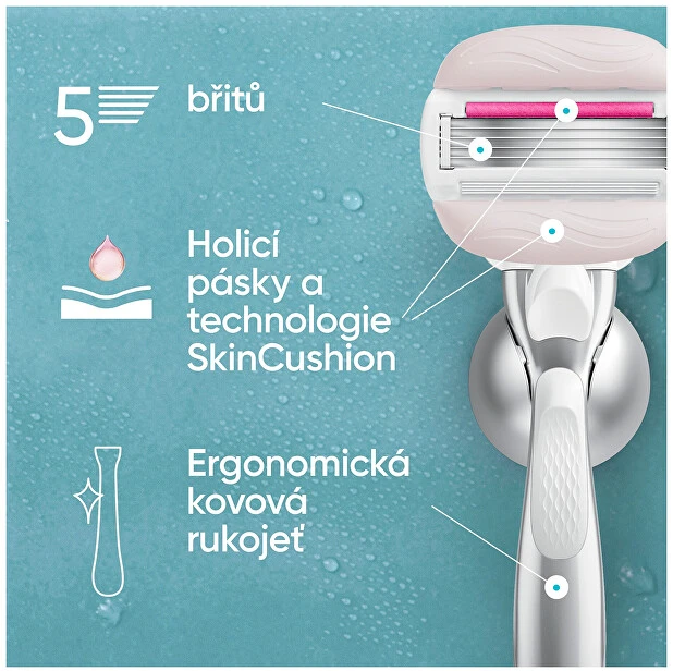 Gillette „ComfortGlide Sugarberry“ skustuvas + 3 galvutės