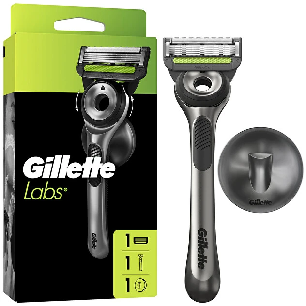 Gillette Labs Skustuvas Vyrams, 1 Skutimosi Galvučių, Sieninis Laikiklis