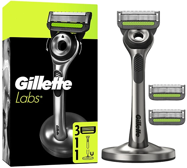 Gillette Labs Skustuvas Vyrams + 3 skutimosi galvutės, magnetinis stovas