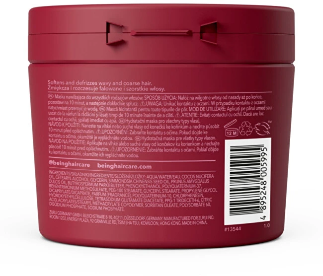 None BEING Mega No Frizz plaukų kaukė su simondsijų ir migdolų aliejumi 354 ml