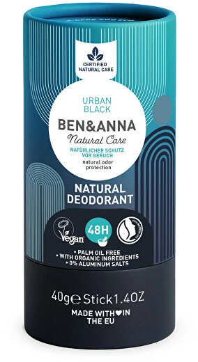 Ben & Anna Urban Black natūralus dezodorantas tūbelėje