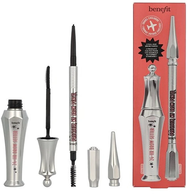 Benefit 2 Brow Bigshots Duo Set antakių priežiūros rinkinys (Precisely, My Brow pieštukas 4 Warm Deep Brown 0,08 g + 24H Brow Setter antakių gelis, 7 ml)
