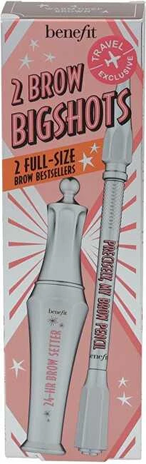 Benefit 2 Brow Bigshots Duo Set antakių priežiūros rinkinys (Precisely, My Brow pieštukas 4 Warm Deep Brown 0,08 g + 24H Brow Setter antakių gelis, 7 ml)