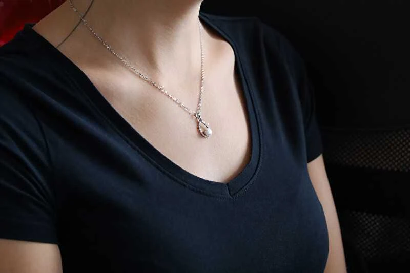 Beneto Elegant sidabrinis pakabukas with real pearl AGS984 / 47P