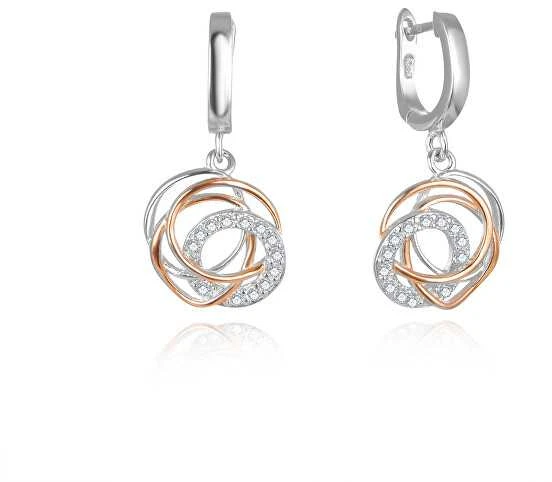 Beneto Fashion dvispalviai auskarai su cirkoniais AGUP2689-RHR