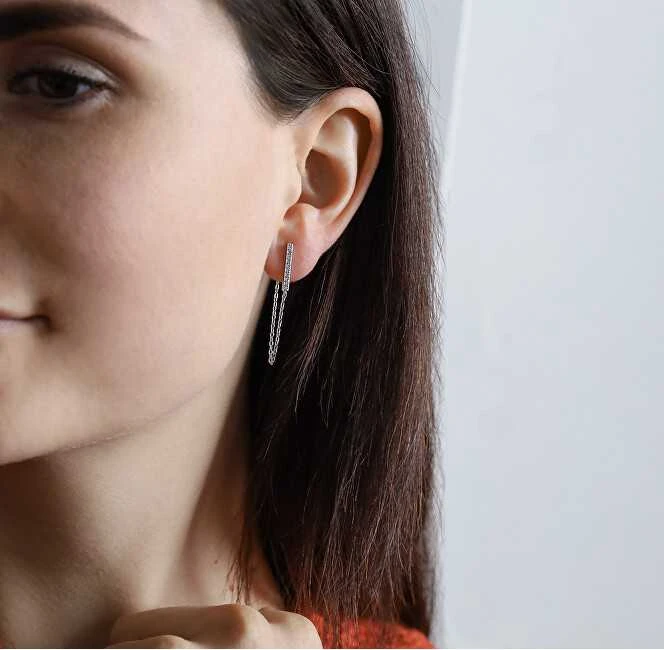 Beneto Fashion sidabrinis auskarai su skaidriais cirkoniais AGUP2374L