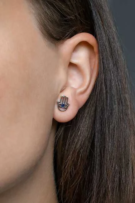 Beneto Hamsa sidabrinis earrings - hand of Fatima AGUP2242