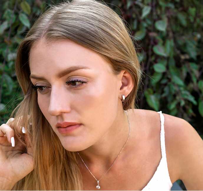 Beneto Minimalist sidabrinis earrings rings AGUC1854