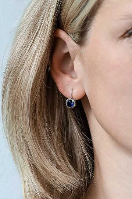 Beneto Sidabrinis earrings with mėlynas crystals AGUC1156
