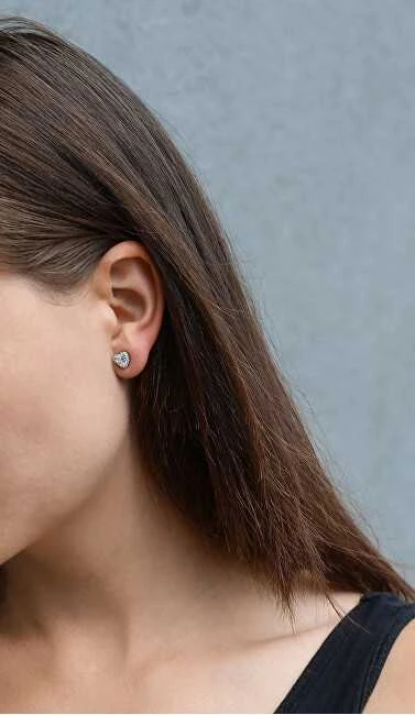 Beneto Sidabrinis heart earrings AGUP1175