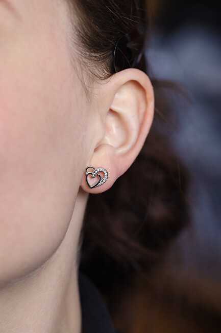 Beneto Sidabrinis heart earrings AGUP1527S