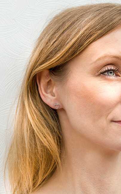 Beneto Sidabrinis minimalist heart earrings AGUP2711
