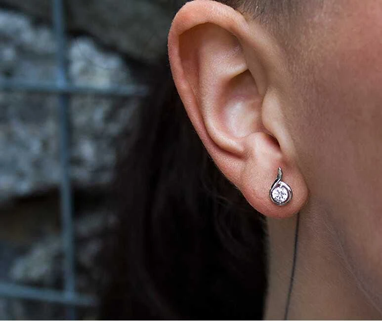 Beneto Sidabrinis glitter earrings AGUP1430S