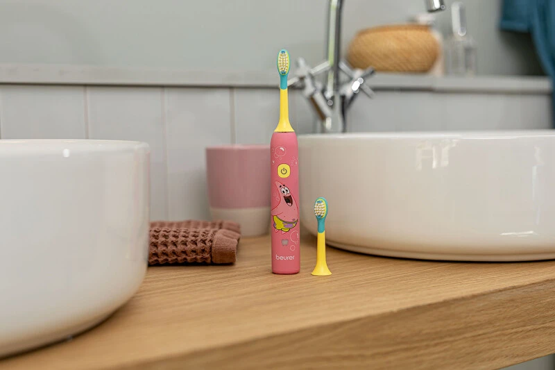 Elektrinis „Sonic Kids“ dantų šepetėlis, „Beurer“ Kempiniukas, rožinis SC11