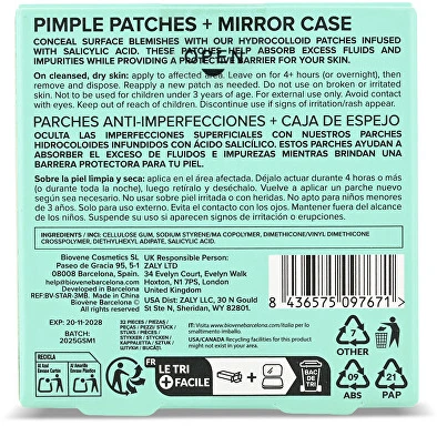 Biovene Pimple Star Patches & Mirror Case 32 vnt. Žalių pleistrų rinkinys