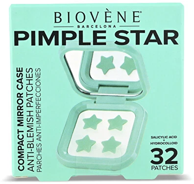 Biovene Pimple Star Patches & Mirror Case 32 vnt. Žalių pleistrų rinkinys