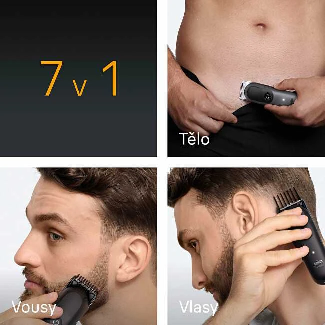 „Braun 7-in-1“ priežiūros rinkinys | „Viskas viename“ rinkinys, 5 serija, AIO5520 | Belaidis | Ilgio pakopų skaičius: 14 | Juodas