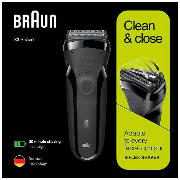 Barzdaskutė BRAUN 300s juoda Skutimosi mašinėlė