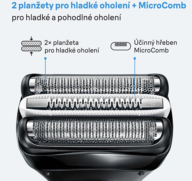 „Braun“ 3+ serijos elektrinis skustuvas, precizinis kirptuvas, drėgnam ir sausam skutimui, 3040S – mėlynas