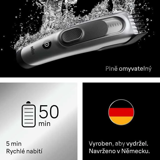Braun plaukų kirpimo mašinėlė 7 serija, +5 formavimo įrankiai, HC7590 - pilka