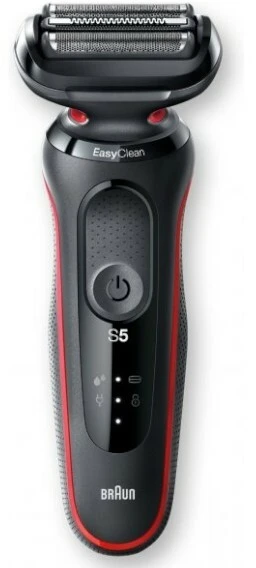 Braun | Shaver | 51-R1200s | Operating time (max) 50 min | Wet & Dry | Juodas/Raudona