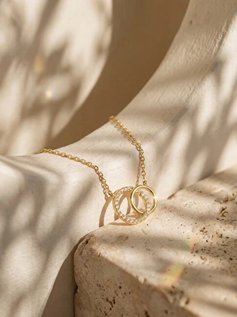 Brilio Silver Brilio Sidabrinis Beautiful auksinis-plated pakabukas with zircons NCL100Y