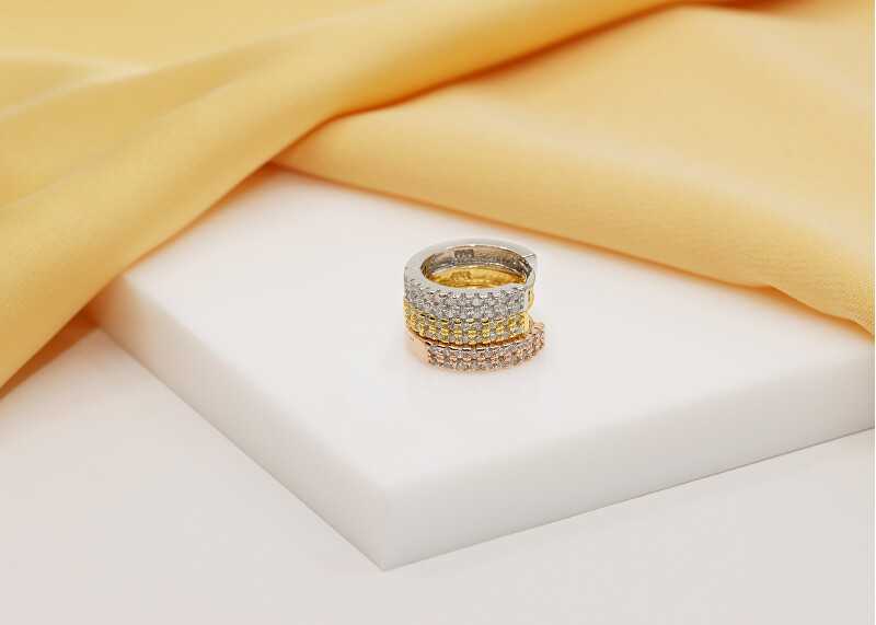 Brilio Silver Beautiful auksinis-plated rings with zircons EA703Y
