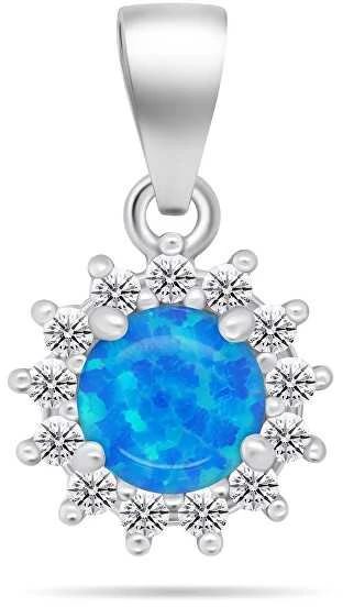 Brilio Silver Brilio Sidabrinis Sparkling sidabrinis jewelry set with mėlynas opals SET247WB (pendant, earrings)