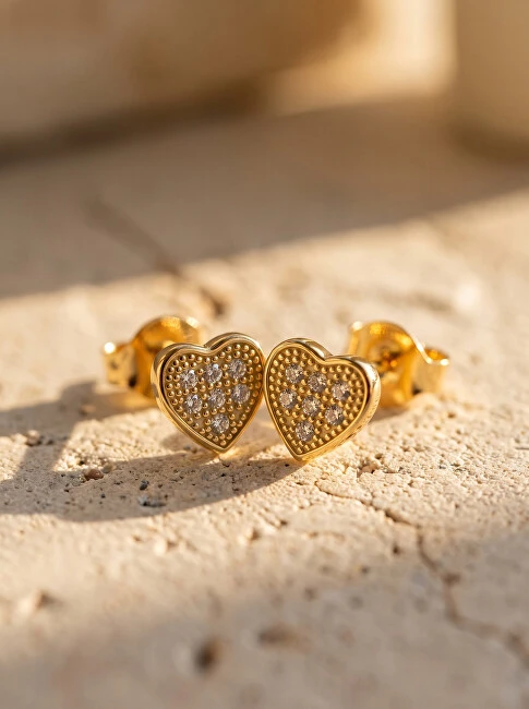 Brilio Silver Brilio Sidabrinis Žvilgančios širdies formos auskarai iš sidabro EA603Y