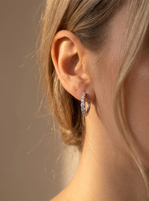 Brilio Silver Brilio Sidabrinis Charming sidabriniai lankelio auskarai PE077