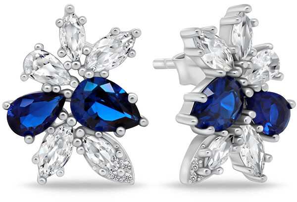 Brilio Silver Brilio Sidabrinis Charming sidabrinis jewelry set with zircons SET248WB (pakabukas, earrings)