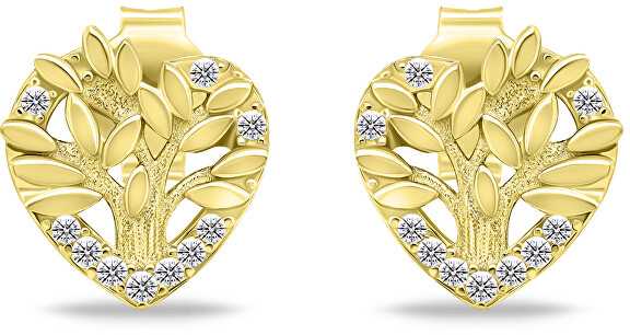 Brilio Silver Brilio Sidabrinis Gold-plated jewelry set Tree of Life with zircons SET236Y (pakabukas, earrings)