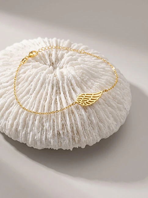 Brilio Silver Brilio Sidabrinis Delicate auksinis-plated bracelet with angel wing BRC129Y