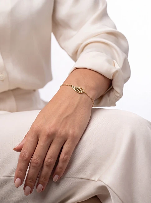 Brilio Silver Brilio Sidabrinis Delicate auksinis-plated bracelet with angel wing BRC129Y