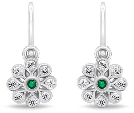 Brilio Silver Brilio Sidabrinis Delicate girl´s sidabrinis earrings Flowers EA190WG
