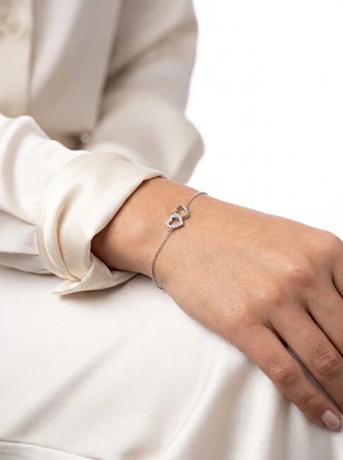 Brilio Silver Brilio Sidabrinis Delicate sidabrinis bracelet Interconnected hearts BRC115W