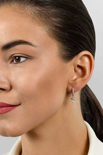 Brilio Silver Brilio Sidabrinis Delicate sidabrinis auskarai su lankeliu su širdelėmis EA635W