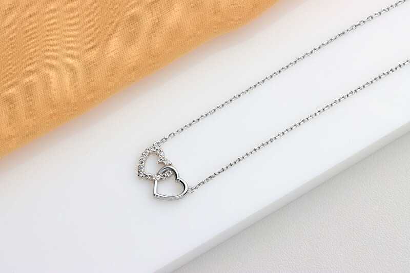 Brilio Silver Brilio Sidabrinis Delicate Sidabrinis Linked Hearts Kaklo papuošalas NCL117W