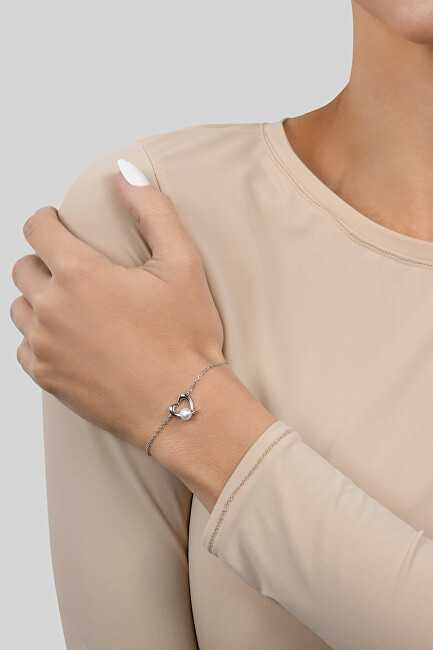 Brilio Silver Elegant auksinis-plated bracelet with real pearl BRC28Y