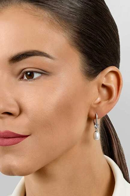 Brilio Silver Elegantiški sidabriniai auskarai su perlais EA634W