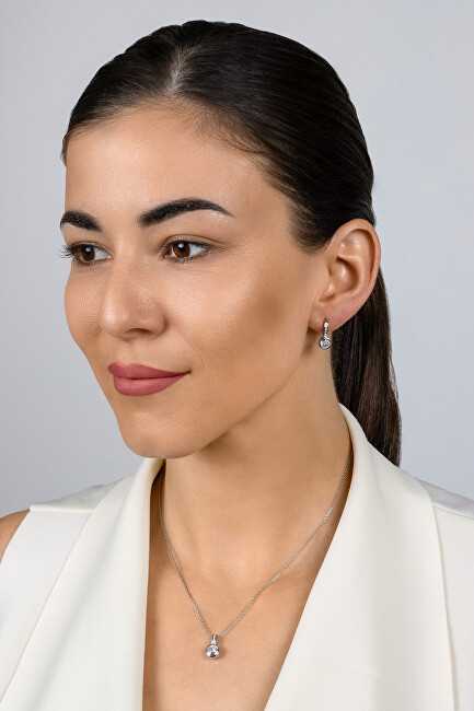 Brilio Silver Brilio Sidabrinis Elegant sidabrinis jewelry set with zircons SET201W (pendant, earrings)