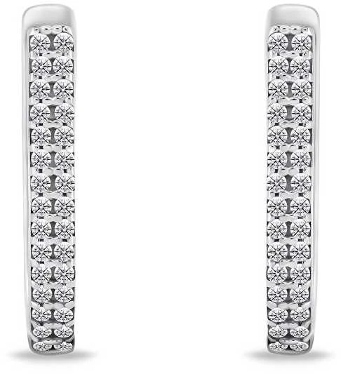Brilio Silver Brilio Sidabrinis Glittering sidabrinis apvalūs auskarai EA132W