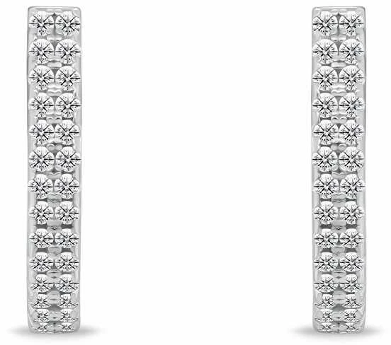 Brilio Silver Brilio Sidabrinis Glittering sidabrinis apvalūs auskarai EA132W
