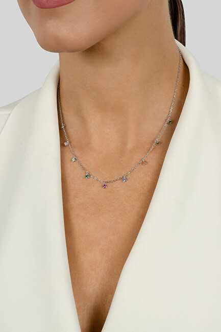 Brilio Silver Brilis Sidabrinis Gold-plated pakabukas su spalvotais cirkoniais NCL60Y