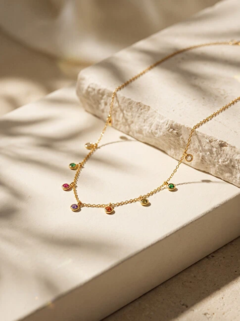 Brilio Silver Brilio Sidabrinis Gold-plated pakabukas with colored zircons NCL60Y