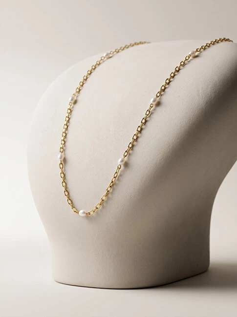Brilio Silver Brilio Sidabrinis Gold-plated pakabukas with baltas balls NCL112Y
