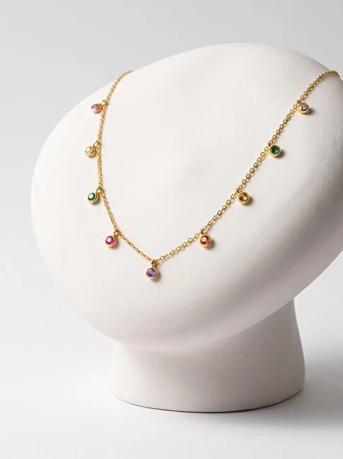 Brilio Silver Brilio Sidabrinis Gold-plated pakabukas with colored zircons NCL60Y